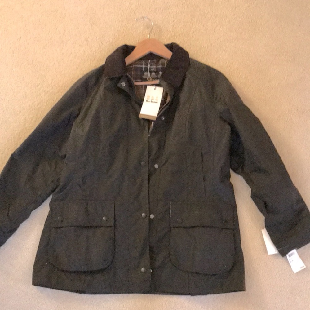 barbour coated canvas rain jacket